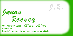 janos recsey business card